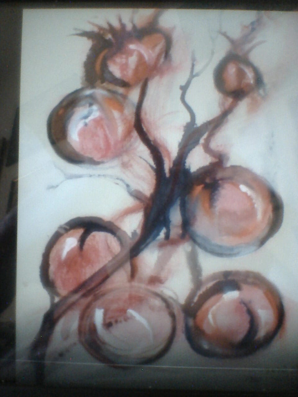 a painting of a tree with many leaves