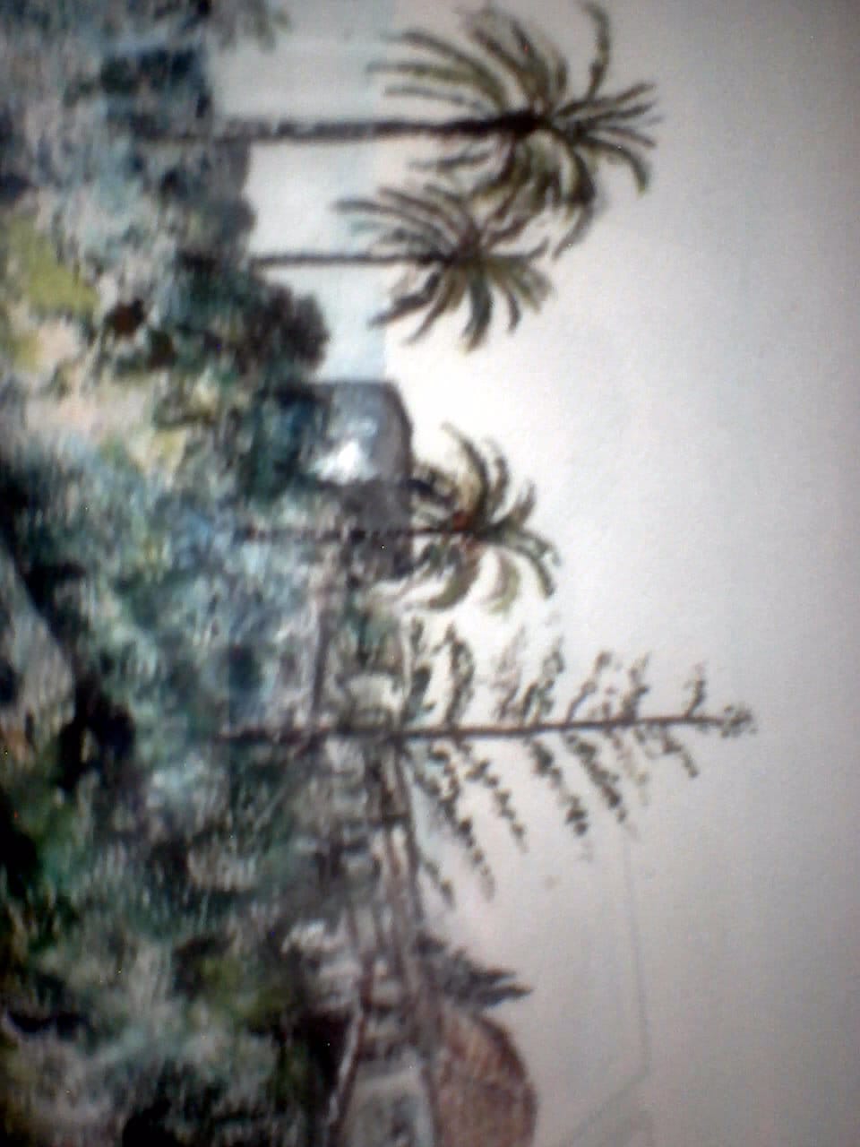 a painting of a tree with a bird on it